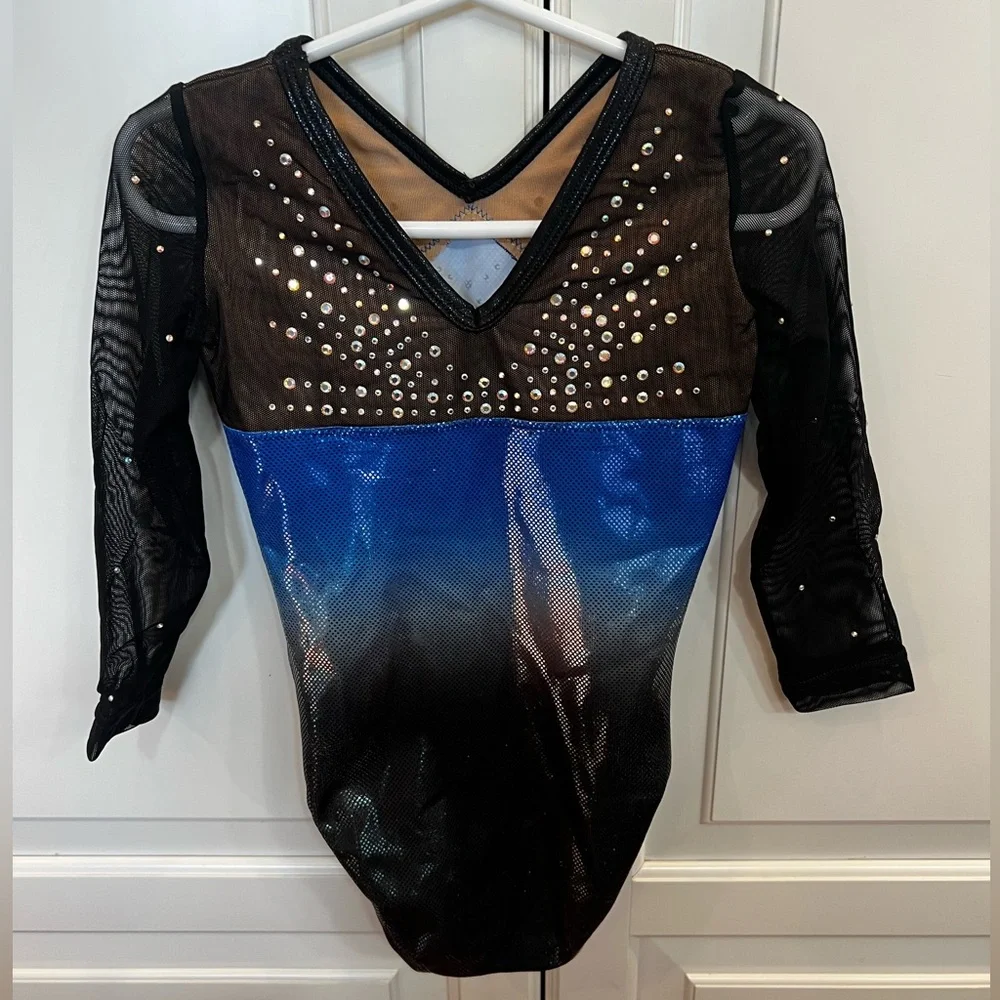 3/4 Sleeve Length Alpha Factor Competitive Gymnastics Leotard - Picture 2 of 6